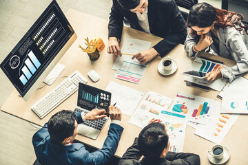 Business visual data analyzing technology by creative computer software . Concept of digital data...