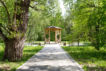 City park on a clear sunny spring day