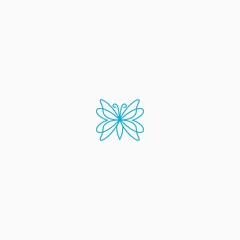 butterfly monoline logo icon vector