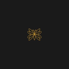 luxury butterfly logo icon vector monoline