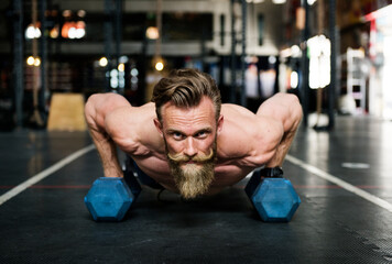 Bearded man at the gym