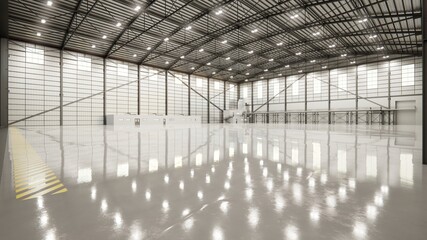 Airplane Hangar Interior 11 