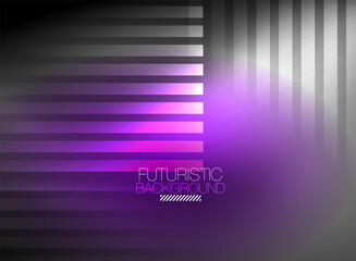 Bright neon color techno abstract background, shiny glowing neon lines in the dark background