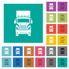 Truck front view square flat multi colored icons