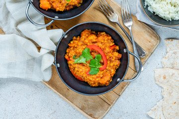 Red lentil dhal curry