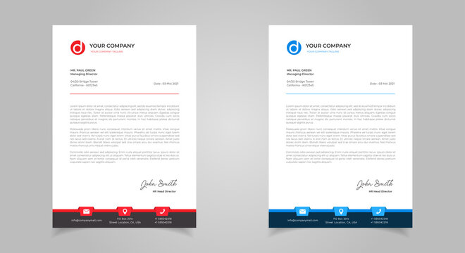 Abstract Letterhead Design Modern Business Letterhead Design Template	

