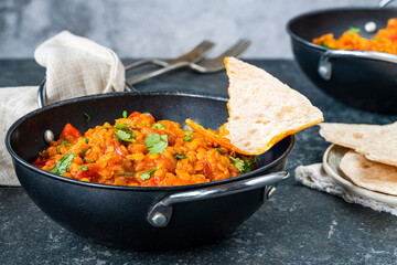 Red lentil dhal curry