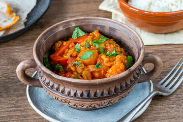 Red lentil dhal curry