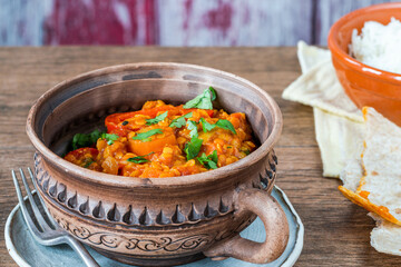 Red lentil dhal curry
