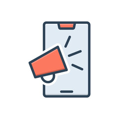 Color illustration icon for mobile marketing
