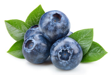 Organic blueberry isolated on white background