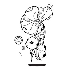 beta fish pet outline