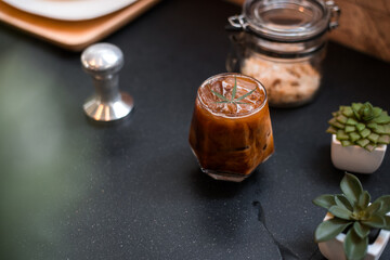 ice cannabis coffee on the table