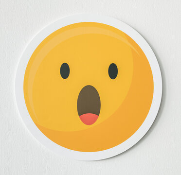 Naklejki Amazed surprised emoji emoticon icon