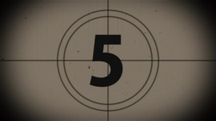 10 seconds countdown from ten to zero (retro projector style)