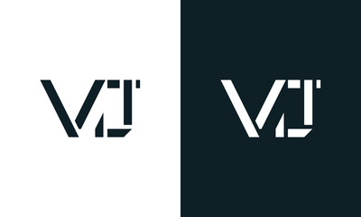 Creative minimal abstract letter VJ logo.