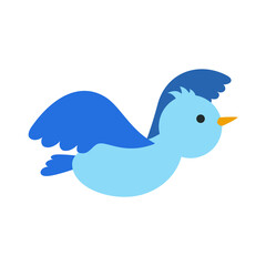 幸せの青い鳥が翼を広げて飛んでいるベクターイラスト