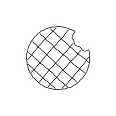 Outline Waffle icon. Sweet Belgium wafer isolated on white background.