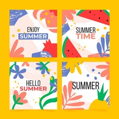 Organic Flat Summer Cards Collection_3
