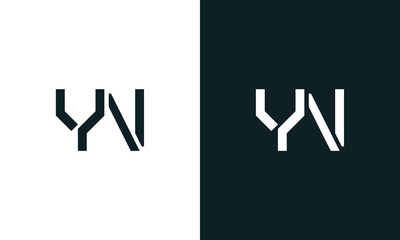 Creative minimal abstract letter YN logo. - obrazy, fototapety, plakaty