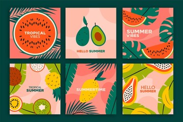 Organic Flat Summer Cards Collection_2