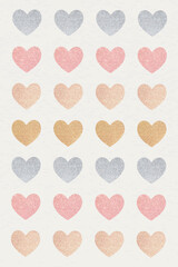 Glitter heart sticker set illustration - obrazy, fototapety, plakaty