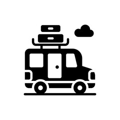 roadtrip bus vector Solid  icon style illustration. EPS 10 File