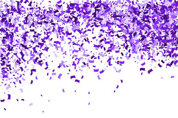 Purple explosion of confetti. Magenta abstract texture isolated on white background. Mauve flat design element. Vector illustration,eps 10.