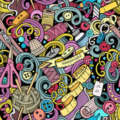 Handmade hand drawn doodles seamless pattern.