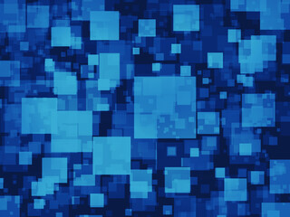 Blue squares abstract design mosaic background