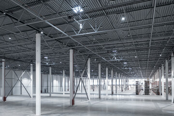 Factory or warehouse or industrial building. Protection with roller door or roller shutter. Modern...