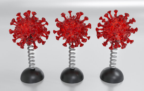 3D render of Paperweight in the shape of Covid-19 corona virus on white background , Concept of warning of the dangers of an epidemic , Reminder objects
