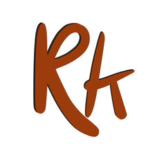 Rk initial handwritten logo for identity