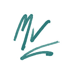 Mv initial handwritten logo for identity