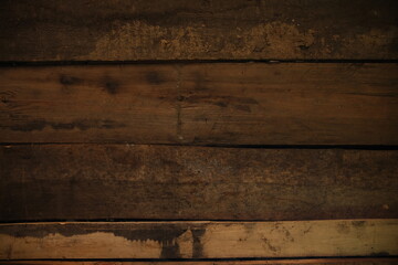The texture of a wooden board on a wooden background. Wooden board with horizontal clapboard.. brown dirty burnt wood