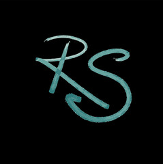 RS initial handwritten logo for identity
