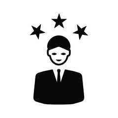 Customer feedback, testimonial icon. Black vector graphics.