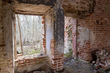 Fototapeta na wymiar interior of an abandoned church