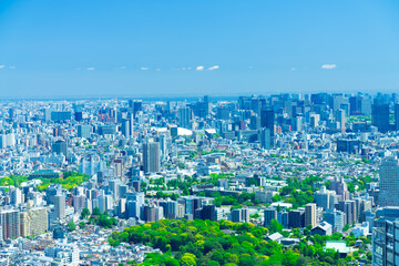 東京風景　ビル群と東京湾