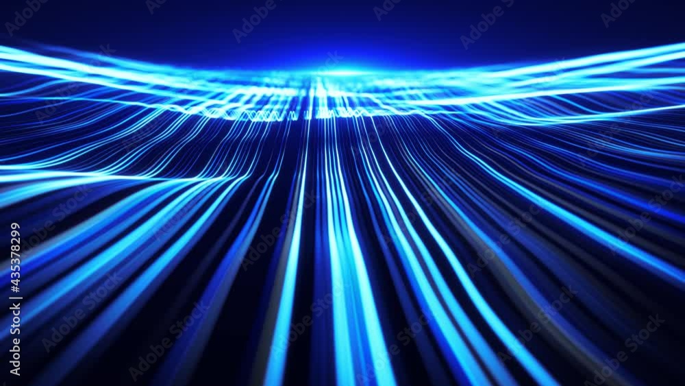 Poster abstract flowing particle lines data concept background loop/ 4k animation of an abstract technology