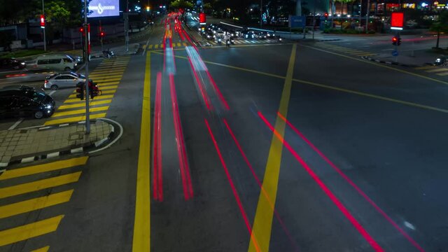 Time lapse of city traffic at night