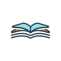 Color illustration icon for open book
