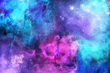 Colorful deep Cosmic Background. Galaxy banner art.