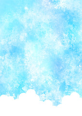 水彩 夏の風景、夏の背景、フレーム