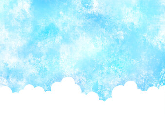 水彩 夏の風景、夏の背景、フレーム