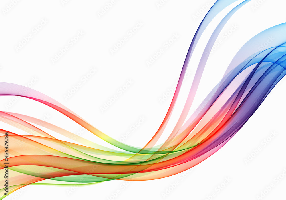 Poster vector wave flow background abstract spectrum curved lines background. colorful wave
