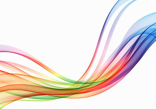 Vector wave flow background Abstract spectrum curved lines background. Colorful wave
