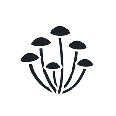 Agaric honey silhouette. Black isolated silhouettes. Fill solid icon. Modern glyph design. Vector illustration. Mushrooms. Food ingredients.