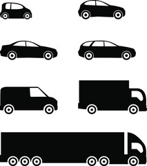 Car and truck icon set