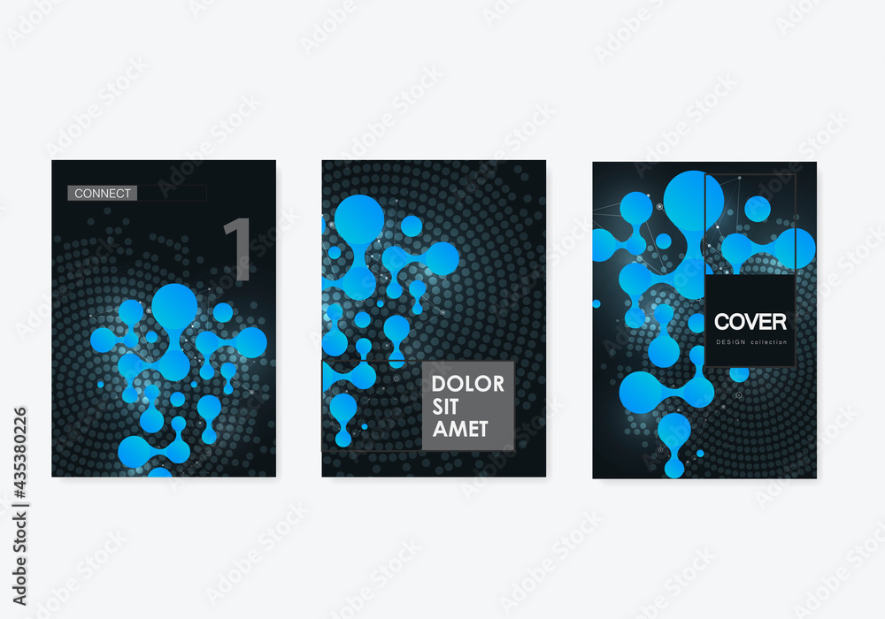 Poster modern structure for marketing design. flat design connection circles. modern graphic concept. abstr